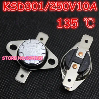 Free Shipping 10pcs/lot KSD301 135 degrees Celsius 135 C Normal Close NC Temperature Controlled Switch Thermostat 250V 10A