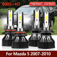 LSlight 4x LED Headlight Bulb 9005 H7 High Low Combo Turbo Car Fan Lamp Luces Light Kit For Mazda 5 Vehicles 2007 2008 2009 2010