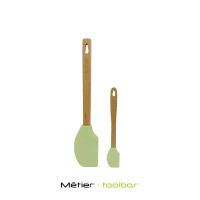 Toolbar 木柄矽膠子母刮刀 1 set