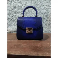 Tas Gress Kulit Biawak Asli Elegan Size 20cm Biru