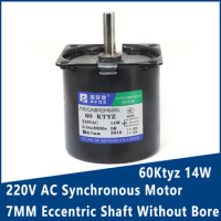 60Ktyz 14W 220V AC Permanent Magnet Synchronous Motor 7MM Eccentric Shaft Without Bore Deceleration Low Speed High Torque Motor