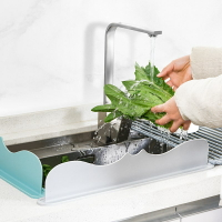水槽擋水板吸盤式水池洗碗盆廚房濺水擋板洗菜盆家用臺面隔水板