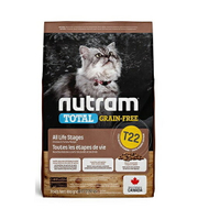 【寵愛家】-免運-Nutram紐頓T22/ T24貓無穀飼料 5.4公斤