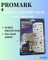PROMARK PM-833 / PM-834 3 / 4 Gang Adaptor Neon with Surge Protector
