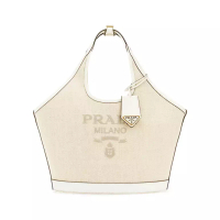Prada [12.12 Dealcember] Medium Linen Blend Tote Bag White