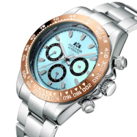 Automatic Mechanical Multi-Functional Strong Luminous Ice Blue Steel Belt Men's Watch Automatic Watch Fashion Watch