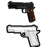 Firearm Gun M1911 3D Paper Model Finished Length 21cm 1:1 Scale Handmade Puzzle Toy