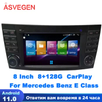 8" Android 11 Car Stereo For Mercedes Benz E Class W211 G350 Multimedia Audio Radio GPS Navigation Bluetooth Player Screen