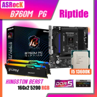 Kit ASRock B760M PG Riptide DDR5 LGA1700 Motherboard With Intel Core i5 13600K Processor Fury DDR5 5200MHz 16G x2 RGB Memory