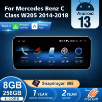Android 12 Wireless CarPlay For Mercedes Benz C Class W205 2014-2018 Car Multimedia Navigation GPS SWC DSP 4G WiFi Netflix