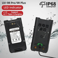 Baofeng UV-9R Pro Waterproof IP68 Li-ion Battery Support Type-C Charge for Baofeng UV-9R Plus Pro UV-XR Portable Walkie Talkie