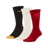 NIKE 男女襪子-三裝入-三色 長襪 運動 訓練 DRI-FIT DA8852-902 黑白紅黃