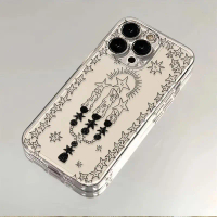 เคสโทรศัพท์, โปร่งใส, สายเคสอวกาศ, การออกแบบเทียนหินดาวห้าแฉก, เข้ากันได้กับ iPhone 16/15/14/13proma