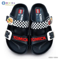 【童鞋城堡】漢堡薯條車車 戶外拖鞋 Tomica多美小汽車(TM1834-藍)