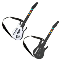 Portable Guitar Shaped Wireless Controller with Strap for Nintendo Wii Guitar Hero Rock Band 3 2 Game Accessories
