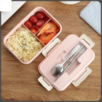 Lunch Box Set / Kotak Bekal Makan Jerami Gandum / Kotak Makan