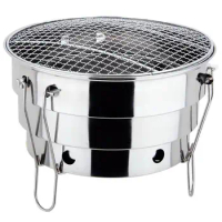 Stainless Steel Portable Barbecue Table Top Folding Grill Fire Kit Cooking Supplies Indoor Outdoor Charcoal Grill For Camping