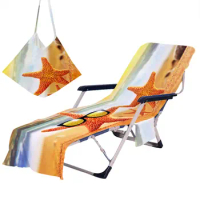 Starfish Beach Sunshine Lounge Chair Beach Towel Cover Microfiber Pool Sunbath Lounge Chair Cover,Soft Chaise Lounge Covers