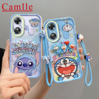 เคสโทรศัพท์สำหรับ OPPO A78 5G (CPH2483/CPH2495) ลายการ์ตูนคู่เพื่อนสนิท เคสน่ารักแบบ 3 มิติ พร้อมสาย