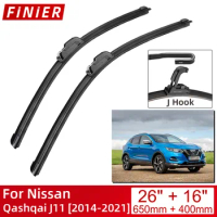 For Nissan Qashqai J11 2014-2021 26"+16" Car Accessories Front Windscreen Wiper Blade Brushes Wipers U Type J Hooks 2021 2020