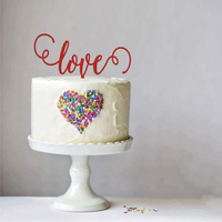 浪漫 LOVE插牌 情人節 周年 生日 節慶 蛋糕裝飾 蛋糕插牌 烘培裝飾 手做 包裝