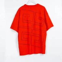 Kaos GIVENCHY 4G BIG BACK OUTLINE BLACK RED T-SHIRT 100% ORIGINAL Size L