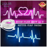 Paket Lengkap Lampu Neon Flex 220v Flexible 1 2 3 4 5 meter Waterproof Strip Outdoor Untuk Buat Huru