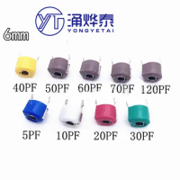 YYT 10pcs Variable Trimmer capacitor Assorted JML06 3pf 5pf 10pf 20pf 30pf 40pf 50pf 60pf 70pf 120pf Adjustable capacitors