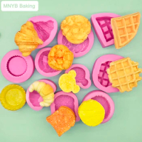 Kinds Croissant Cake Embryo Waffle Style Silicone Mold Oven Steam Ice Available Food Making Hand-Soap DIY Candle Art Mould