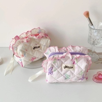 Korean Version Cute Butterfly Print Makeup Bag High-Value Girl Skincare Storage Bag Portable Toiletr