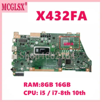 X432FA with i5 / i7-8th 10th CPU 8GB/16GB-RAM Mainboard For ASUS VivoBook X432FL S432FA X432FA X432FAC Laptop Motherboard