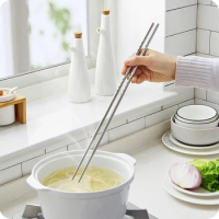 Cooking Chopsticks Stainless Steel Extra Long Food Noodles Sushi Utensil Kitchen Chinese Japanese Pan Air Fryer Hot Pot Skillet
