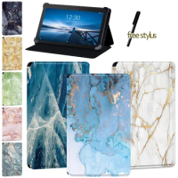 Tablet Case for Lenovo Tab E7 /Lenovo Tab E10/Lenovo Tab E8 -Anti-drop Marble Pattern Flip Leather Protective Case + Free Stylus