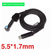 USB C PD ชาร์จสายไฟประเภท C ถึง DC Universal Power Adapter Converter สำหรับ Asus และ Acer 5.5*1.7mm 