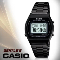 【CASIO 卡西歐】電子錶 不鏽鋼錶帶 50米防水 碼表 LED照明 B640WB-1A