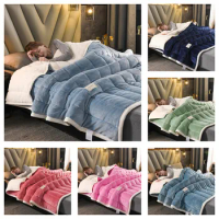 Double Thickening Lamb Cashmere Blanket Sofa Winter Super Warm Cozy Throw Blankets for Office Siesta Air-Condition Bedspread