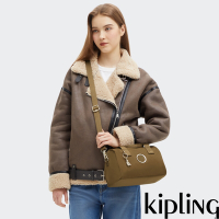 Kipling 簡約卡其中型圓筒手提肩背兩用包-BINA M