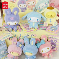 Original Sanrio Blind Box Toy Anime Rabbit Series Flocking Cinnamoroll Kurumi Trend Mini Figure Doll Decoration Birthday Gifts