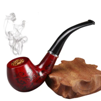 Top Creative Solid Red Wood Pipe Filter Tobacco Pipe Holders Tobacco Smoking Pipe Vintage Bent Smoke Pipe Accessory Gift for