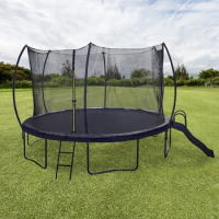 16FT Trampoline with Slide , Outdoor Pumpkin Trampoline for Kids and Adults with Enclosure Net and Ladder