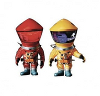 Star Ace toys Defo-Real 太空漫遊 紅色宇航員 &amp; 黃色宇航員 雙入組