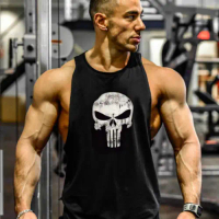 Tank top tanpa lengan lelaki untuk senaman, gim, kecergasan dan bodybuilding