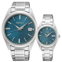 【SEIKO 精工】CS 城市情侶手錶 對錶 送行動電源 畢業禮物(SUR525P1+SUR531P1)