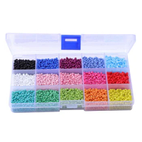 7000Pcs In Box 15 Multicolor Assortment Glass Seed Beads Opaque Colors Seed Beads for Jewelry
