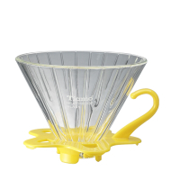 TIAMO V01玻璃錐型咖啡濾杯組附量匙-黃色(HG5358Y)
