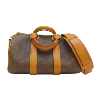 【二手名牌BRAND OFF】LOUIS VUITTON LV 路易威登 棕色 原花 Keepall25 肩背包