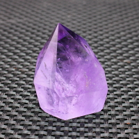 天然紫水晶原石單尖六棱柱能量療愈石頭礦消磁凈化手握把玩件