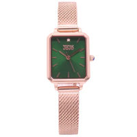 【NATURALLY JOJO】NATURALLY JOJO 都會新女性米蘭風格優質腕錶-玫瑰金+綠-JO96992-44R