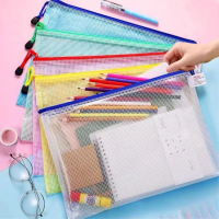 [Beg Berzip] [LeLe] A4 Zipper Mesh Bag Waterproof File Document Bag Transparent File Organizer PVC Z