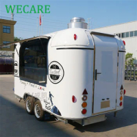 WECARE Street Sale Chicken Rotisserie BBQ Catering Trailer Commercial Crepe Taco Coffee Truck Snack Food Trailer with Grill